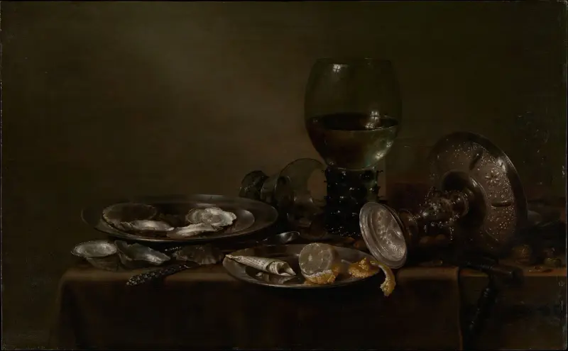 Still Life with Oysters, a Silver Tazza, and Glassware av Willem Claesz Heda