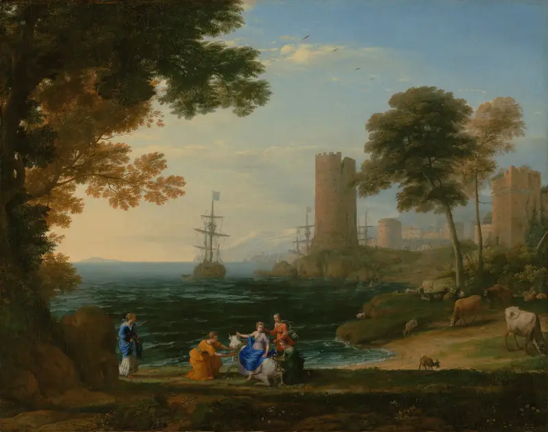 Kustvy med Europas bortrövande av Claude Lorrain