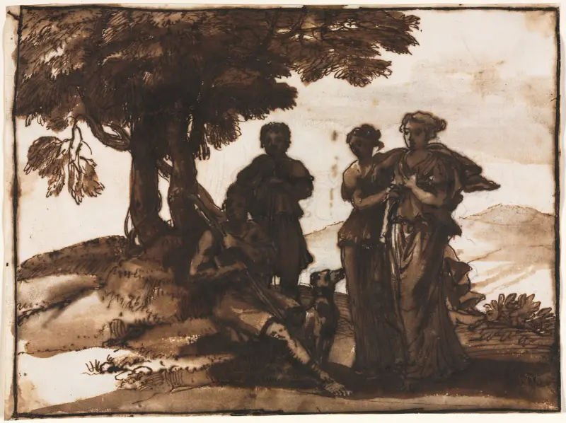 Pastoral Scene with Classical Figures av Claude Lorrain