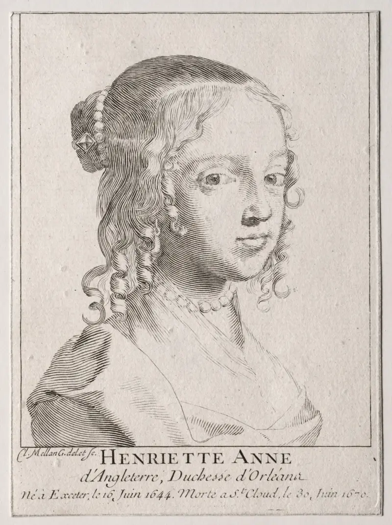 Henriette-Marie av England, hertiginna av Orléans av Claude Mellan