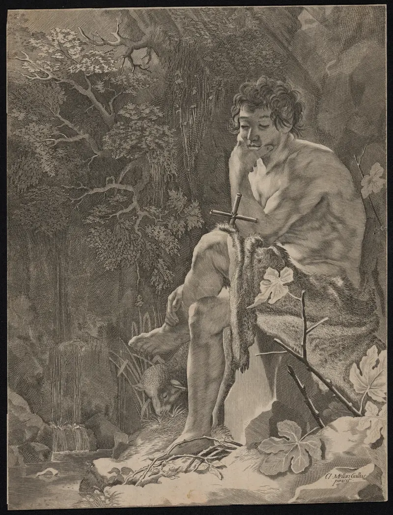 Johannes Döparen i öknen av Claude Mellan