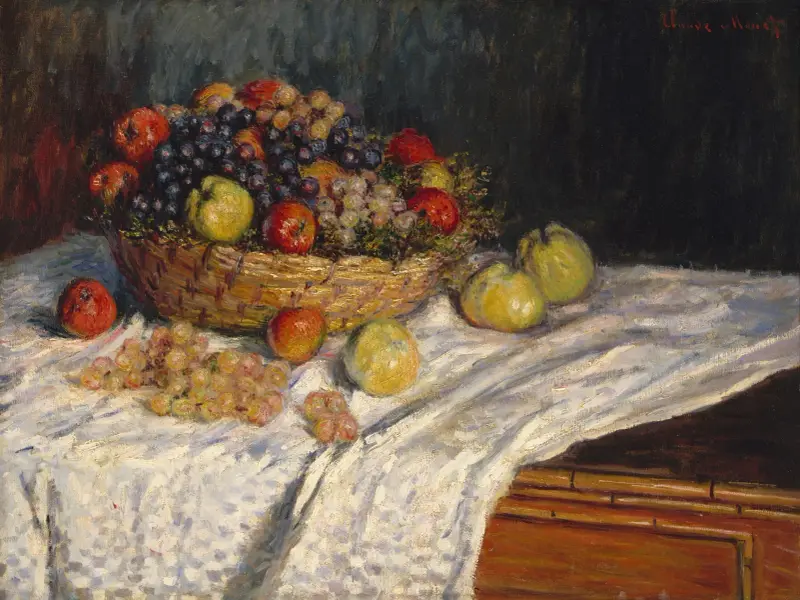 Jablka a hrozny, 1879, Claude Monet