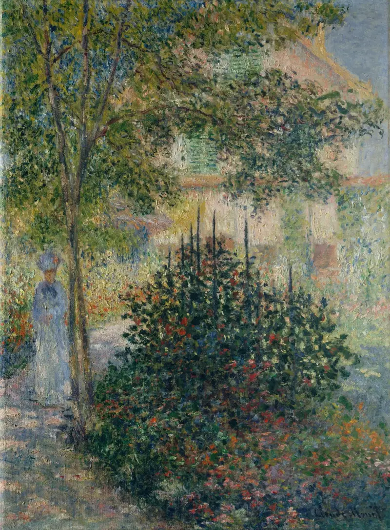Camille Monet (1847–1879) im Garten von Argenteuil von Claude Monet