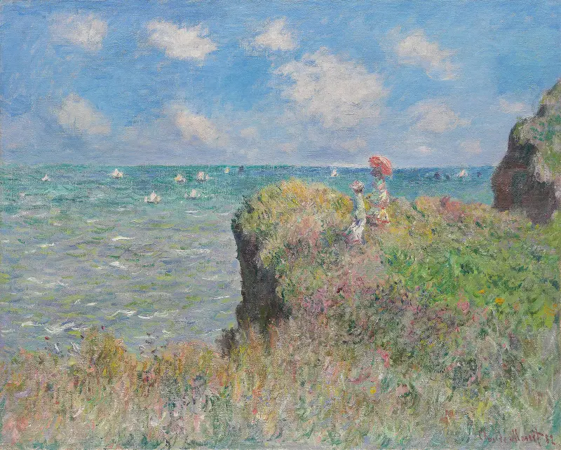 Cliff Walk at Pourville av Claude Monet