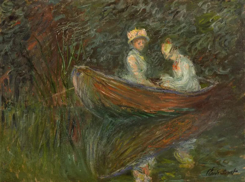 Zwei Frauen im Boot von Claude Monet