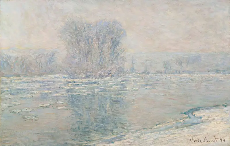 Glaçons, Effet Blanc av Claude Monet