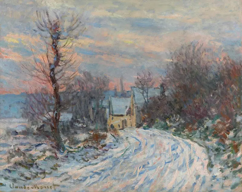 L’entrée De Giverny En Hiver av Claude Monet
