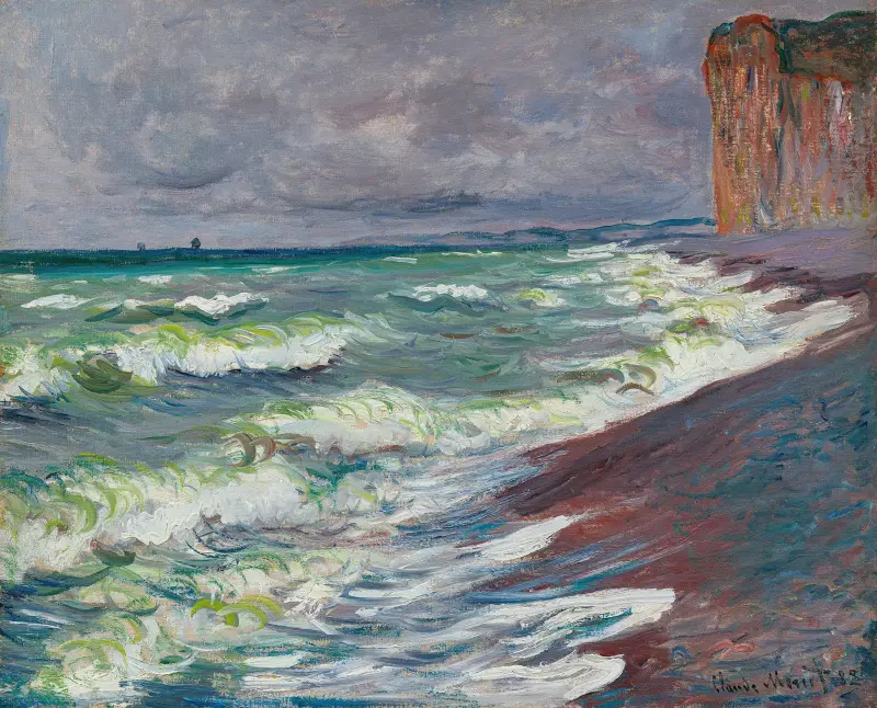 Upprört hav vid Pourville av Claude Monet