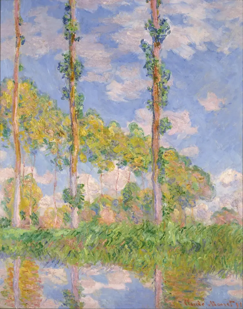 Topole w słońcu, Claude Monet