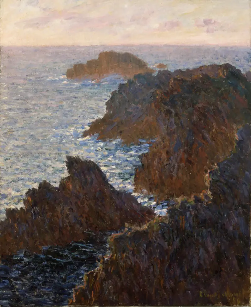 Klippor vid Belle-Île, Port-Domois av Claude Monet