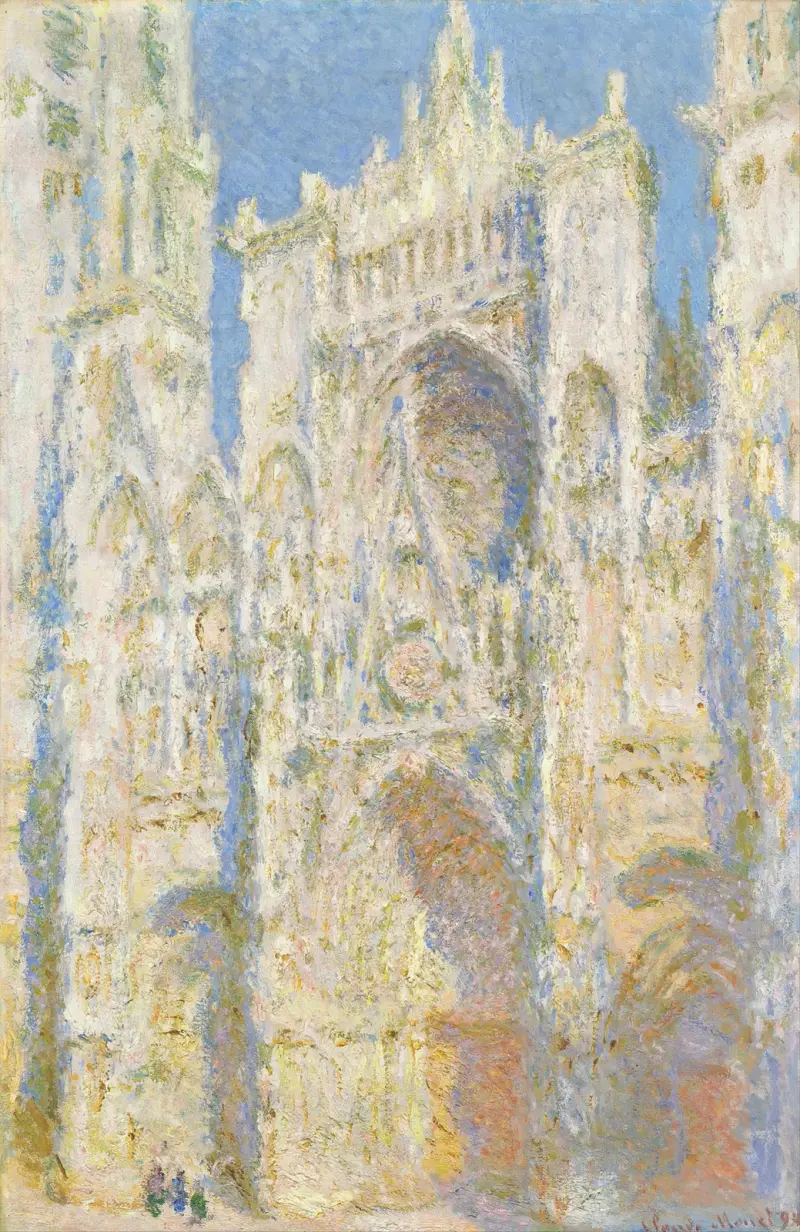 Rouen Cathedral, West Façade, Sunlight av Claude Monet