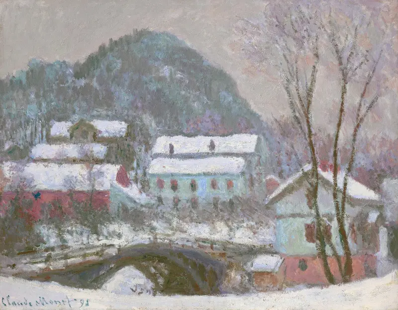 Sandviken, Norge, snöeffekt av Claude Monet