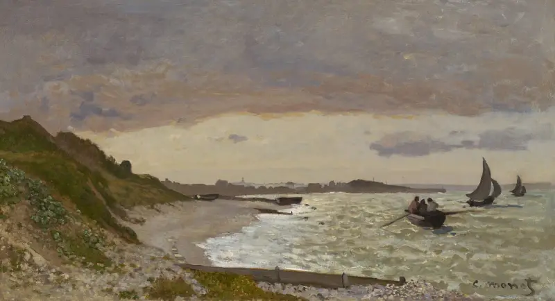 The Seashore at Sainte-Adresse av Claude Monet