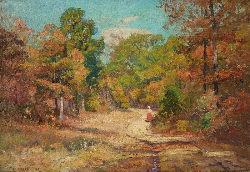 On the Road to Belmont av Theodore Clement Steele