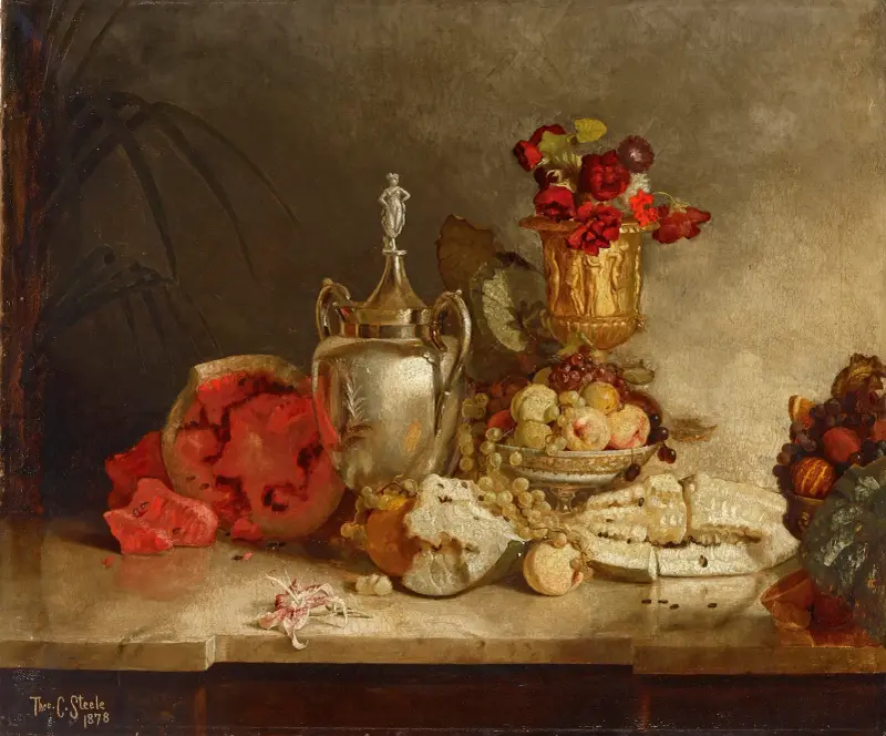 Still Life of Fruit and Urn av Theodore Clement Steele