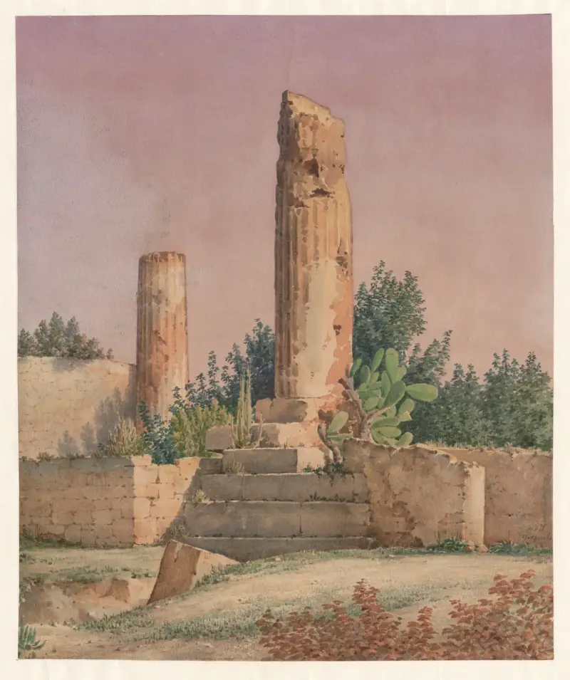 Italien, Agrigento – Vulcanustemplet, 1852 – nr 2 av Harald Conrad Stilling