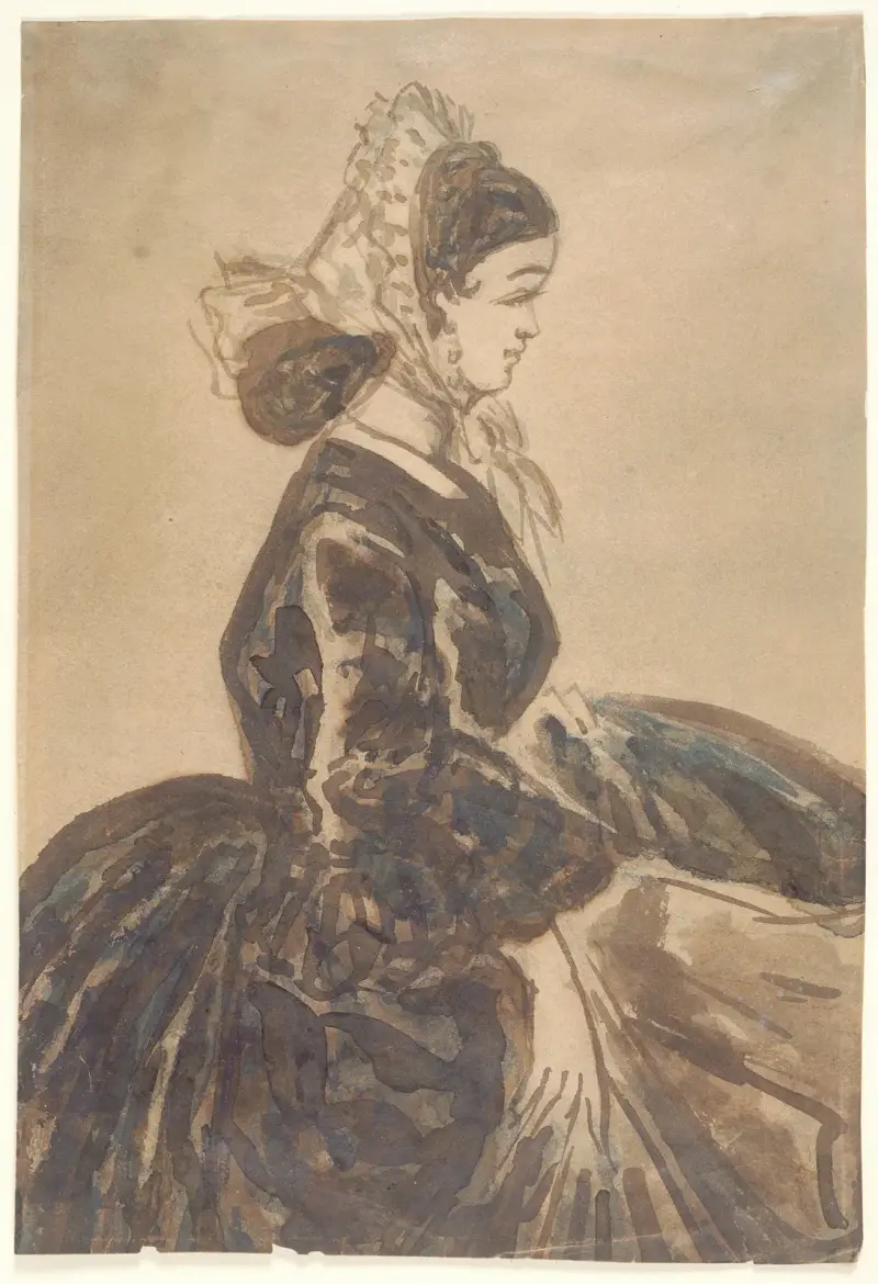 Die Dame in Schwarz von Constantin Guys