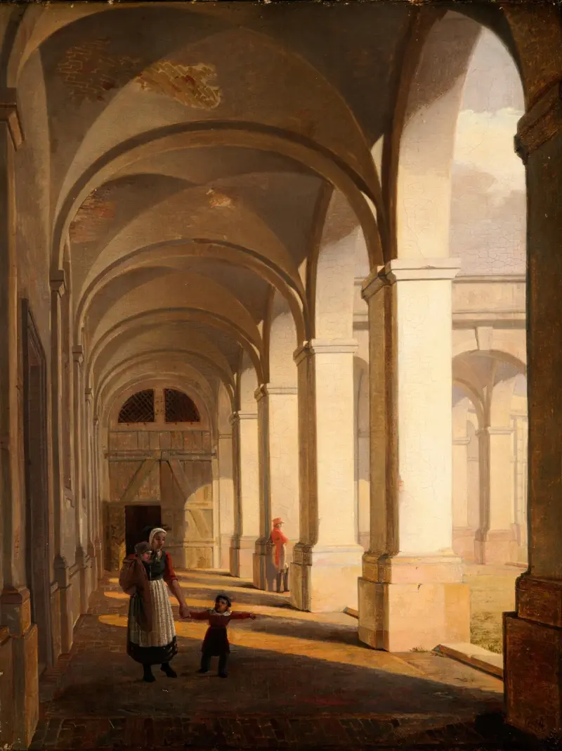 Portik vid Christiansborgs slott, Köpenhamn av Constantin Hansen