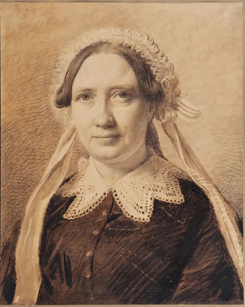 Porträtt av Frederikke Vilhelmine Hage, född Faber av Constantin Hansen