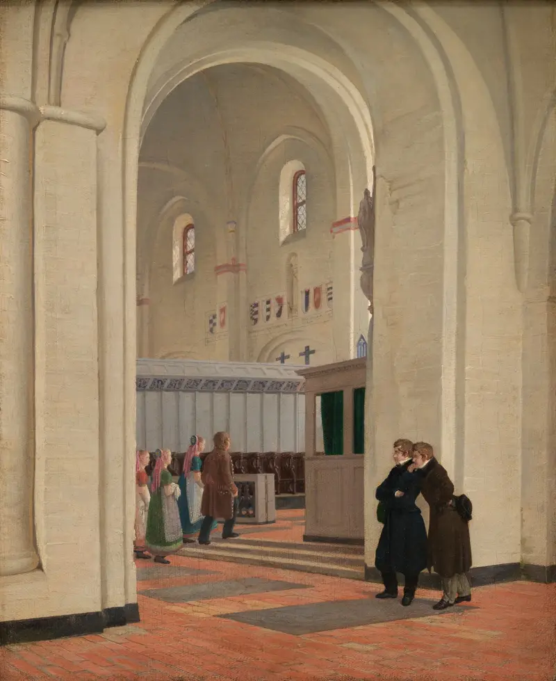 Interiören i Sankt Bendts kyrka i Ringsted av Constantin Hansen