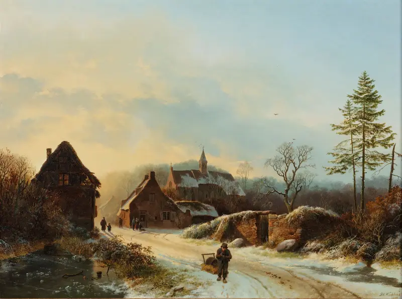 A winter’s day av Barend Cornelis Koekkoek