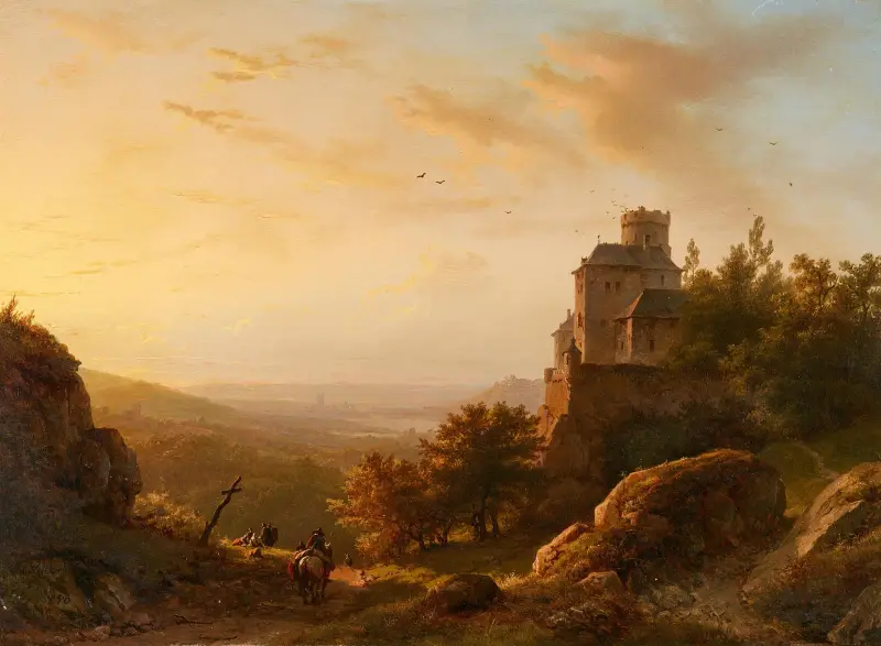Landschaft mit Burg von Barend Cornelis Koekkoek
