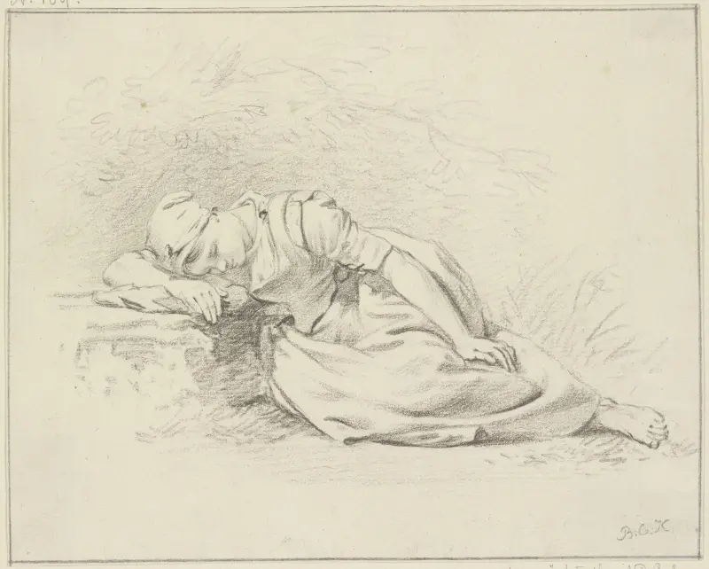 Sleeping girl av Barend Cornelis Koekkoek