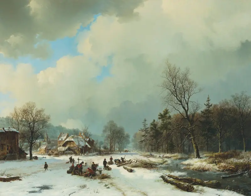 Winterszene von Barend Cornelis Koekkoek