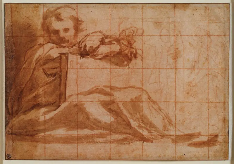 Sitzender Prophet nach rechts von Correggio