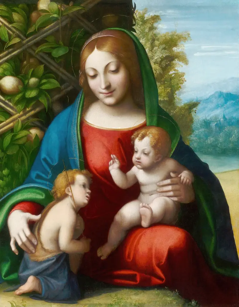 Madonna mit Kind und dem jungen Johannes dem Täufer von Correggio