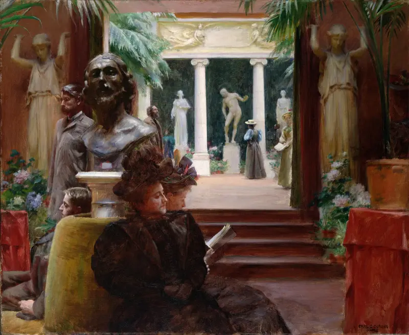På skulpturutställningen av Charles Courtney Curran