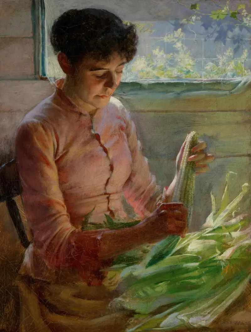 Shucking Corn av Charles Courtney Curran