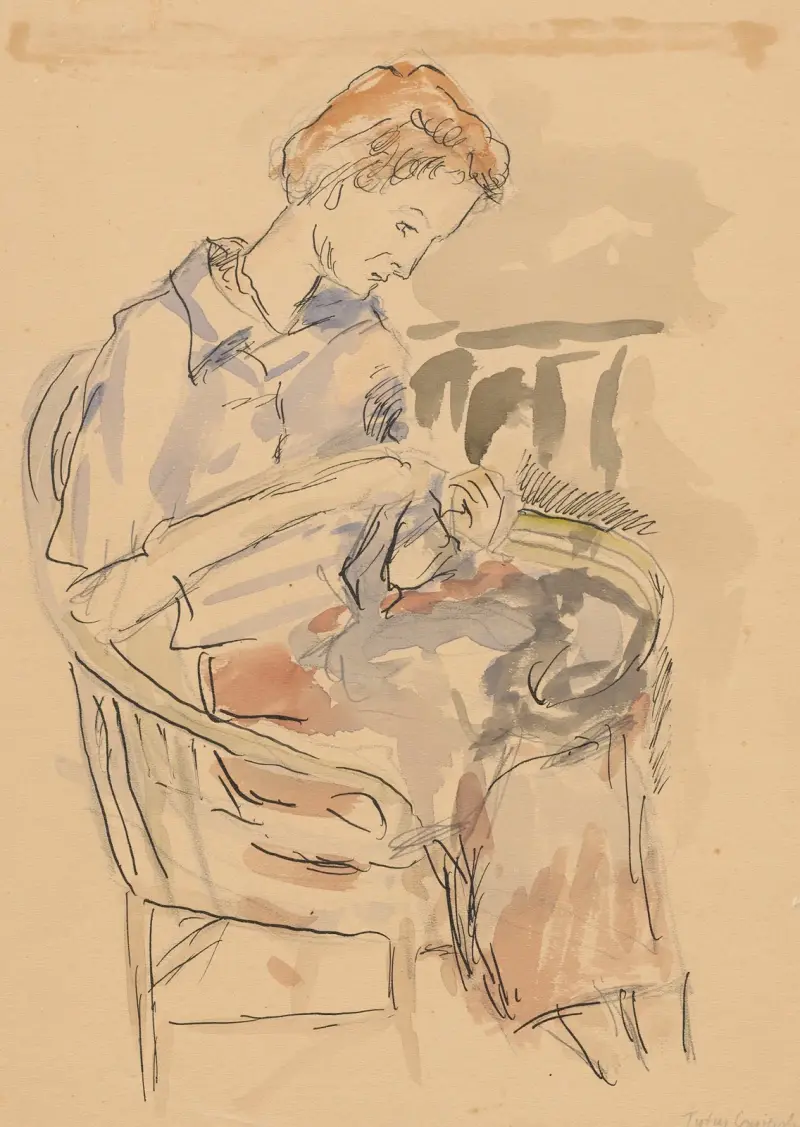 Woman in an armchair (Magdalena Mańkowska-Potworowska) av Tytus Czyżewski