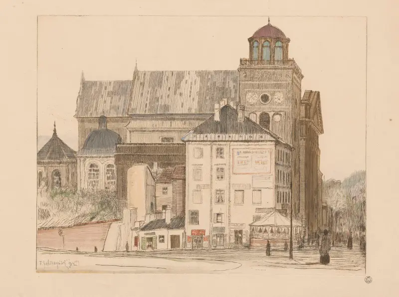 Bernardinekyrkan och tornet i Warszawa av Feliks Jabłczyński