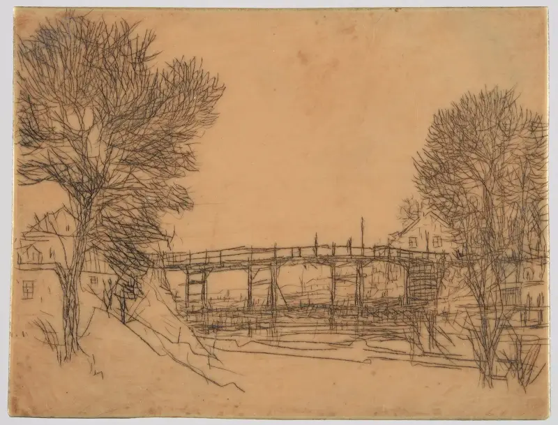 Bridge over a channel av Feliks Jabłczyński