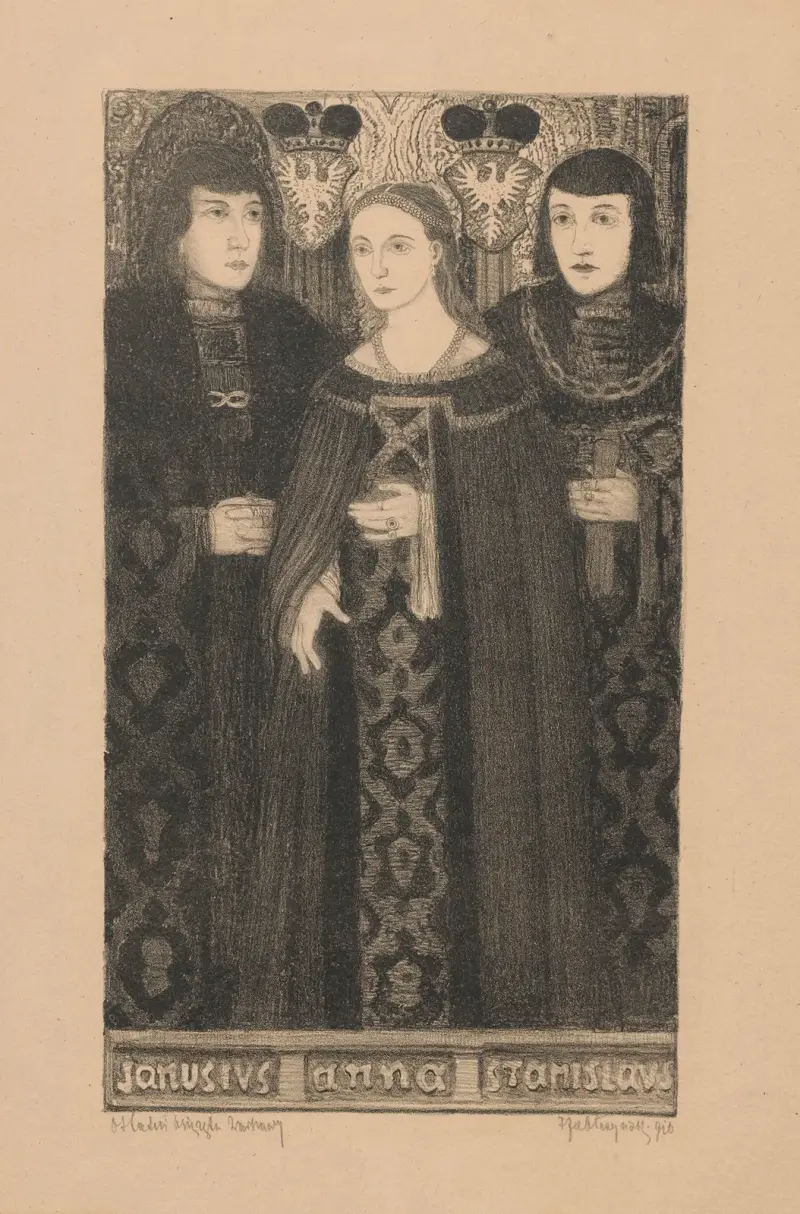 Janusz, Anna och Stanisław, de sista hertigarna av Masovien av Feliks Jabłczyński