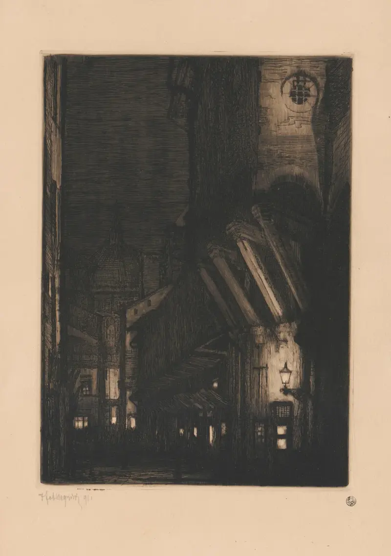 Ulice v Boloni, 1911, Feliks Jabłczyński