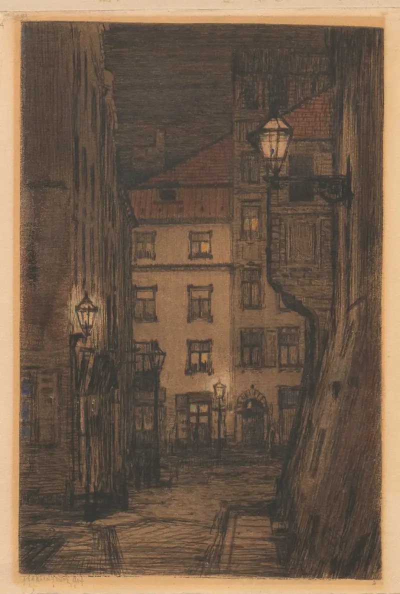 Vy över torget från Wąski Dunaj av Feliks Jabłczyński