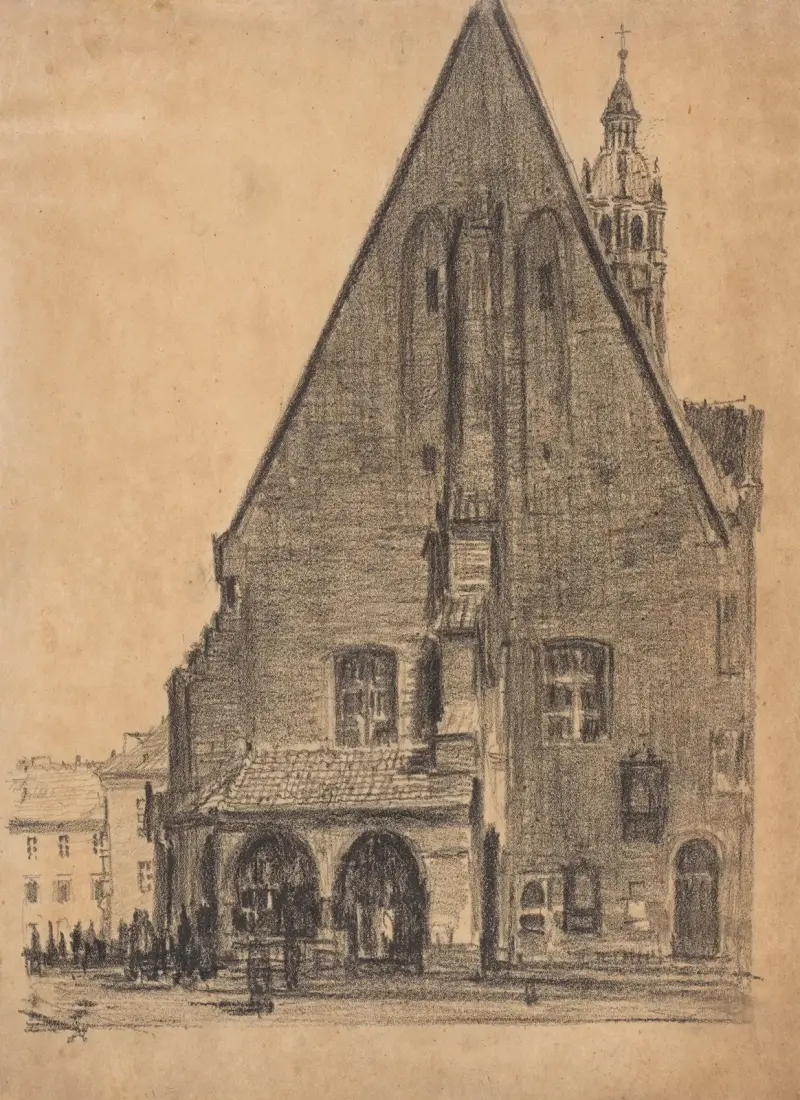 Vy över Sankta Barbaras kyrka i Kraków av Feliks Jabłczyński