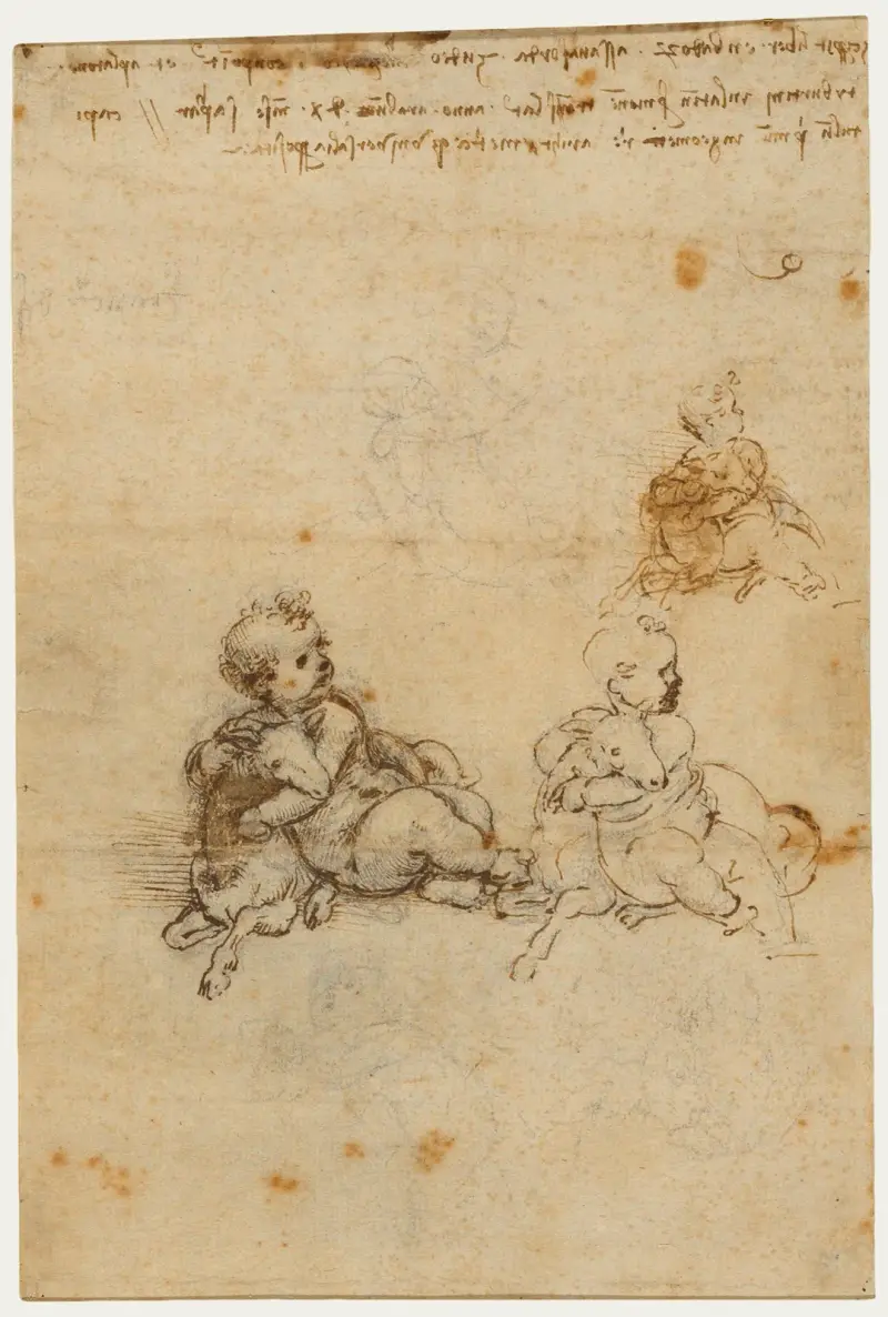 Studien zum Christuskind mit einem Lamm von Leonardo da Vinci