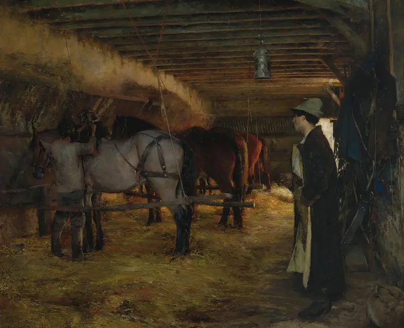 A stable av Pascal-Adolphe-Jean Dagnan-Bouveret