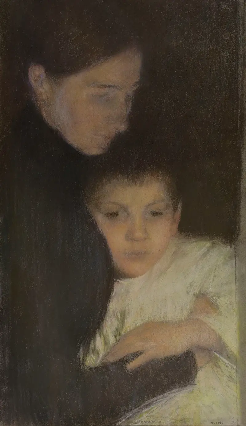 Kvinna och barn av Pascal-Adolphe-Jean Dagnan-Bouveret