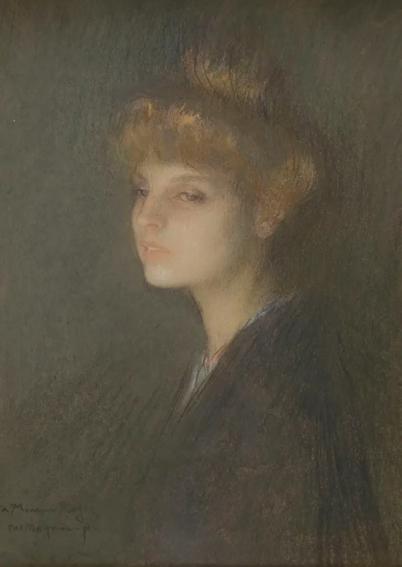Kvinnopporträtt av Pascal-Adolphe-Jean Dagnan-Bouveret