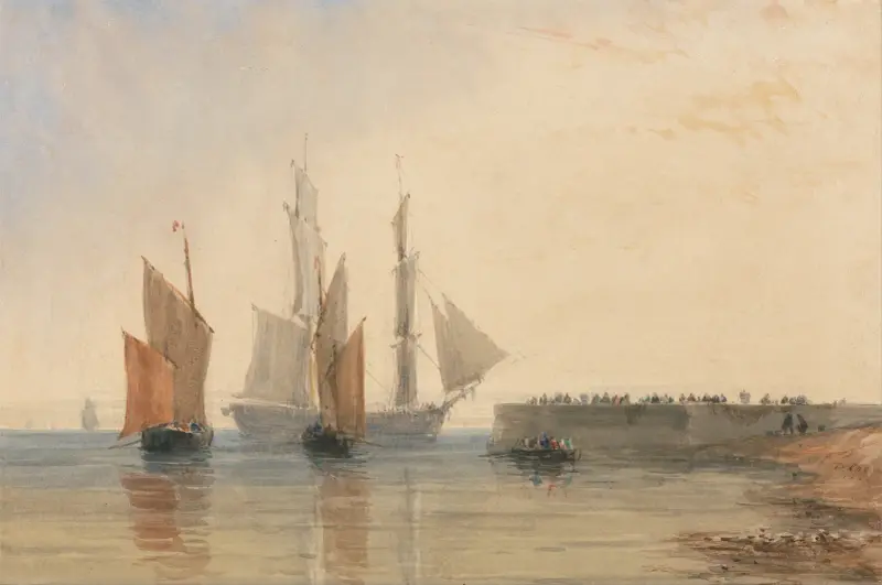Entrance to Calais Harbour av David Cox