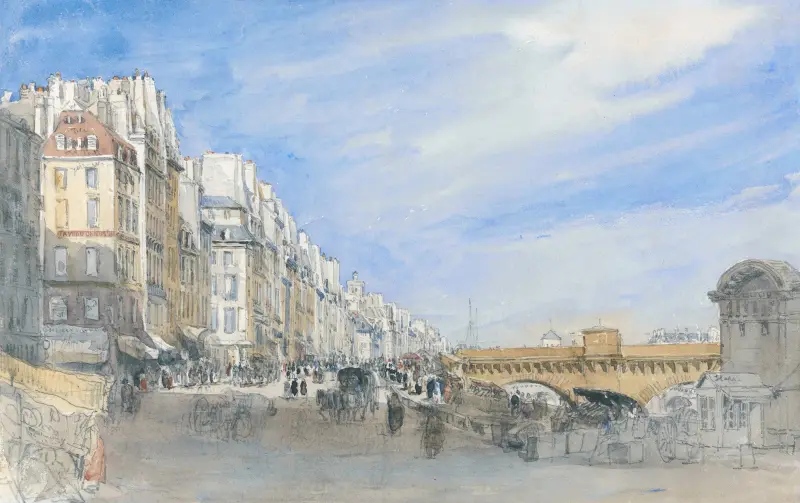 Pont Neuf från Quai de l’Ecole, Paris av David Cox