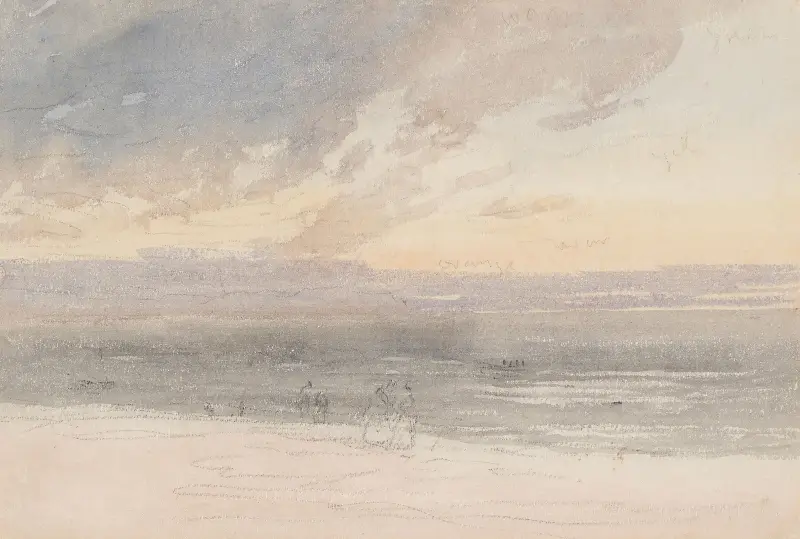 Sonnenuntergang vom Strand aus von David Cox
