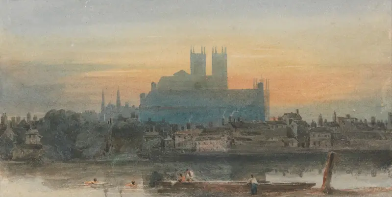 Westminster from Lambeth av David Cox