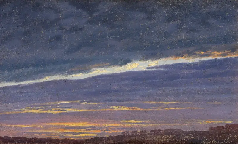Aftonhimmel med moln av Caspar David Friedrich