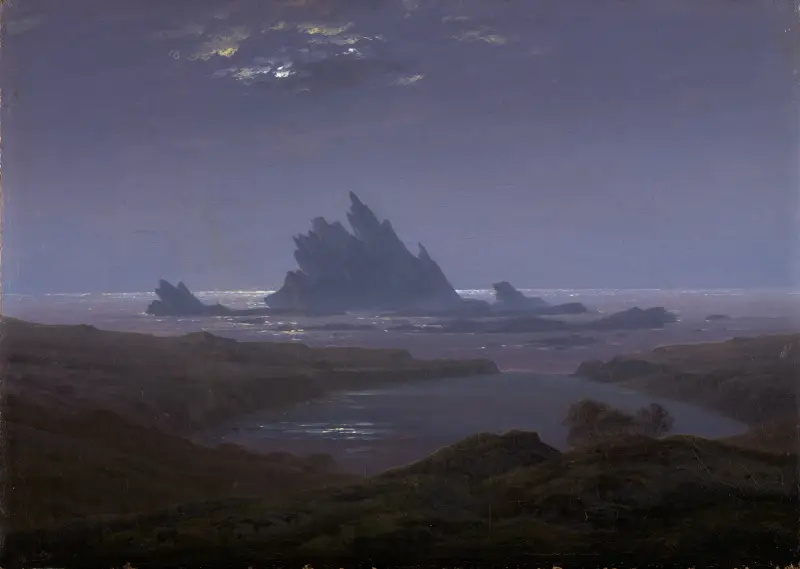 Klipprev vid havsstranden av Caspar David Friedrich
