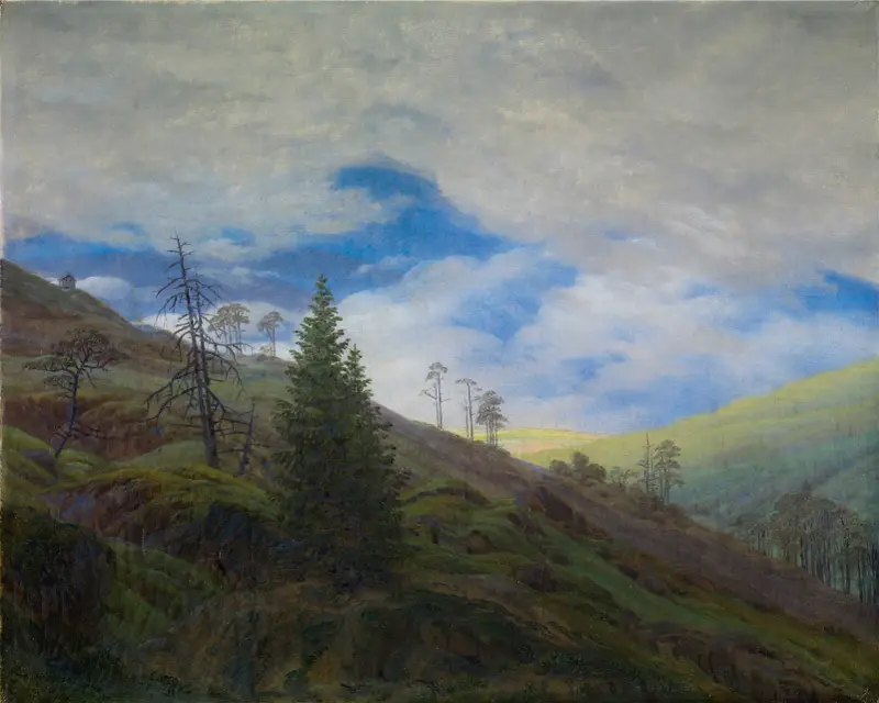 Solgenombrott i Riesengebirge av Caspar David Friedrich